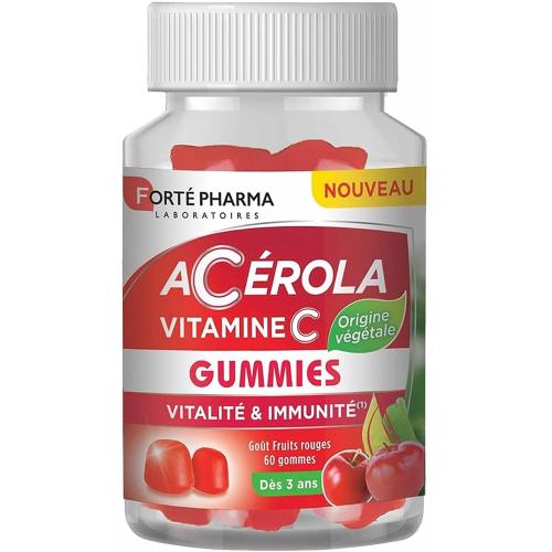 Forte Pharma Acerola Vitamine C Gummies Συμπλήρωμα Διατροφής με Βιταμίνη C από Εκχύλισμα Ασερόλας για την Ενίσχυση του Ανοσοποιητικού με Γεύση Κόκκινων Φρούτων 60 Softgels